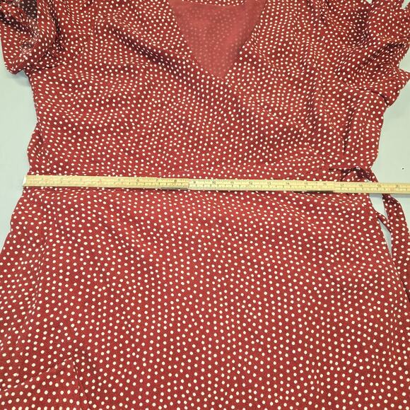 Loft Womens Size 16 Romper Flowy Wrap Tie Polka Dot Shorts Beach Vacation - Picture 11 of 16